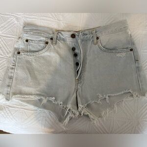 AGOLDE Parker Short, light wash denim, size 28